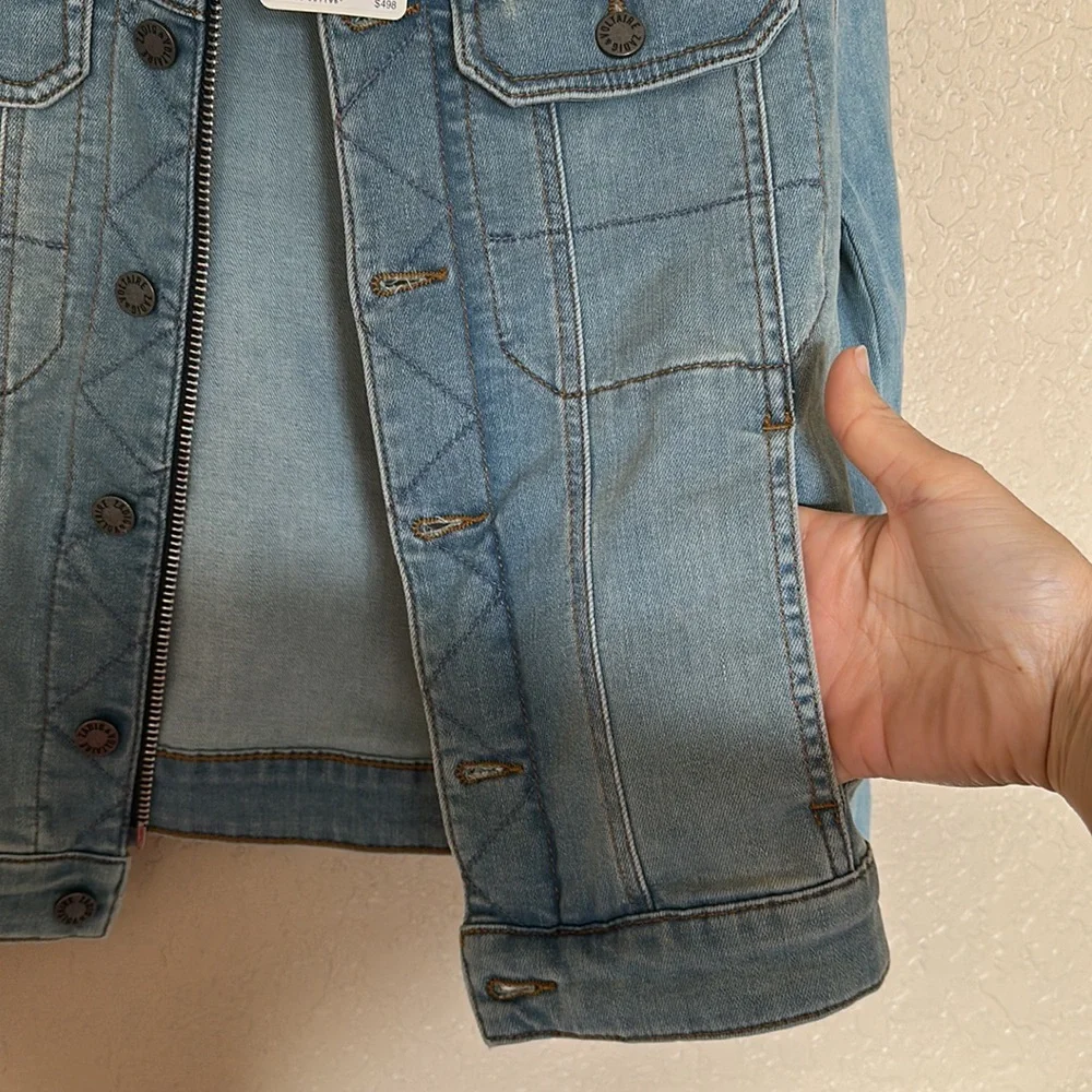 Nwt ZADIG & VOLTAIRE Skull Embellished Denim Jacket - Picture 7 of 9